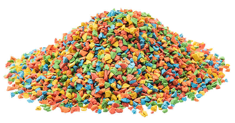 colorful EPDM particles