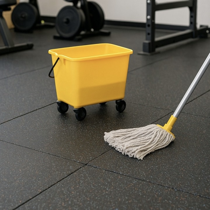 maintenance of rubber tiles and mats