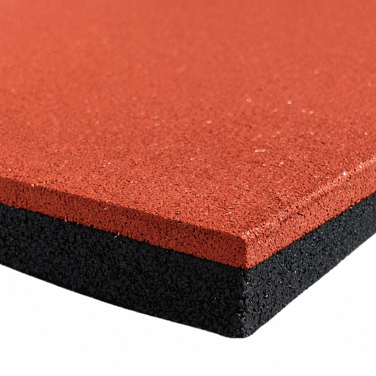Rubflo dual-layer rubber tile structure