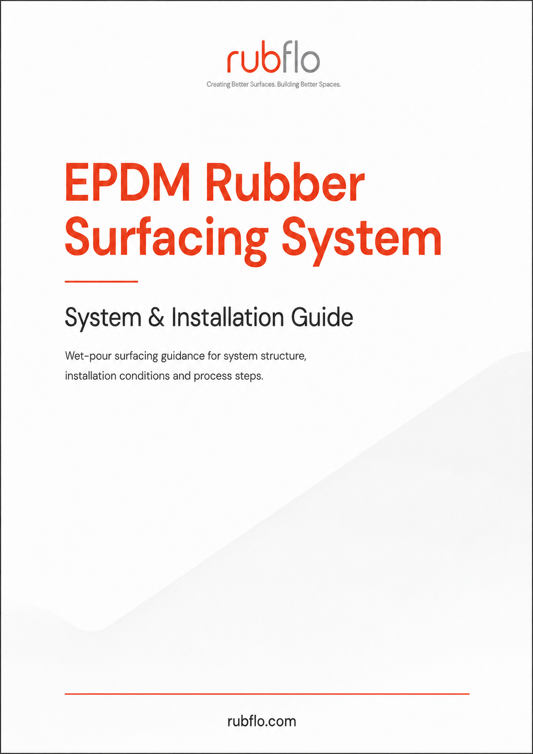 Rubflo EPDM Rubber Surfacing System booklet cover