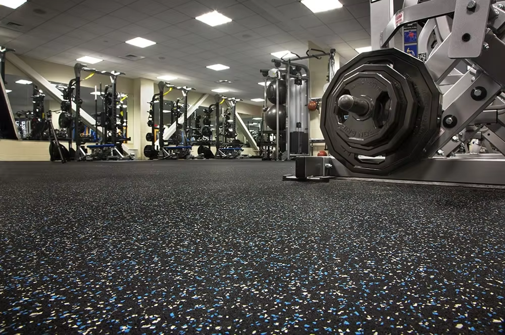 Rubflo speckled rubber gym flooring color options
