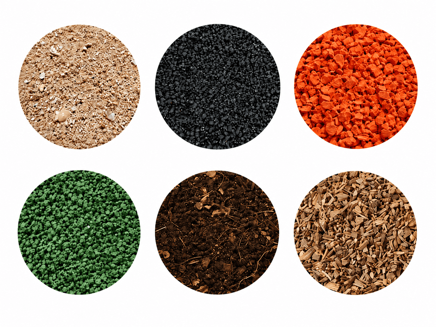 Infill application using quartz sand and rubber granules