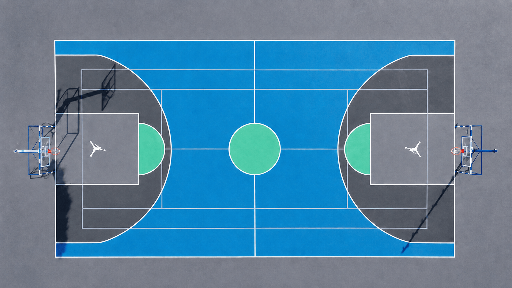 Multi-sport court flooring for flexible sports applications