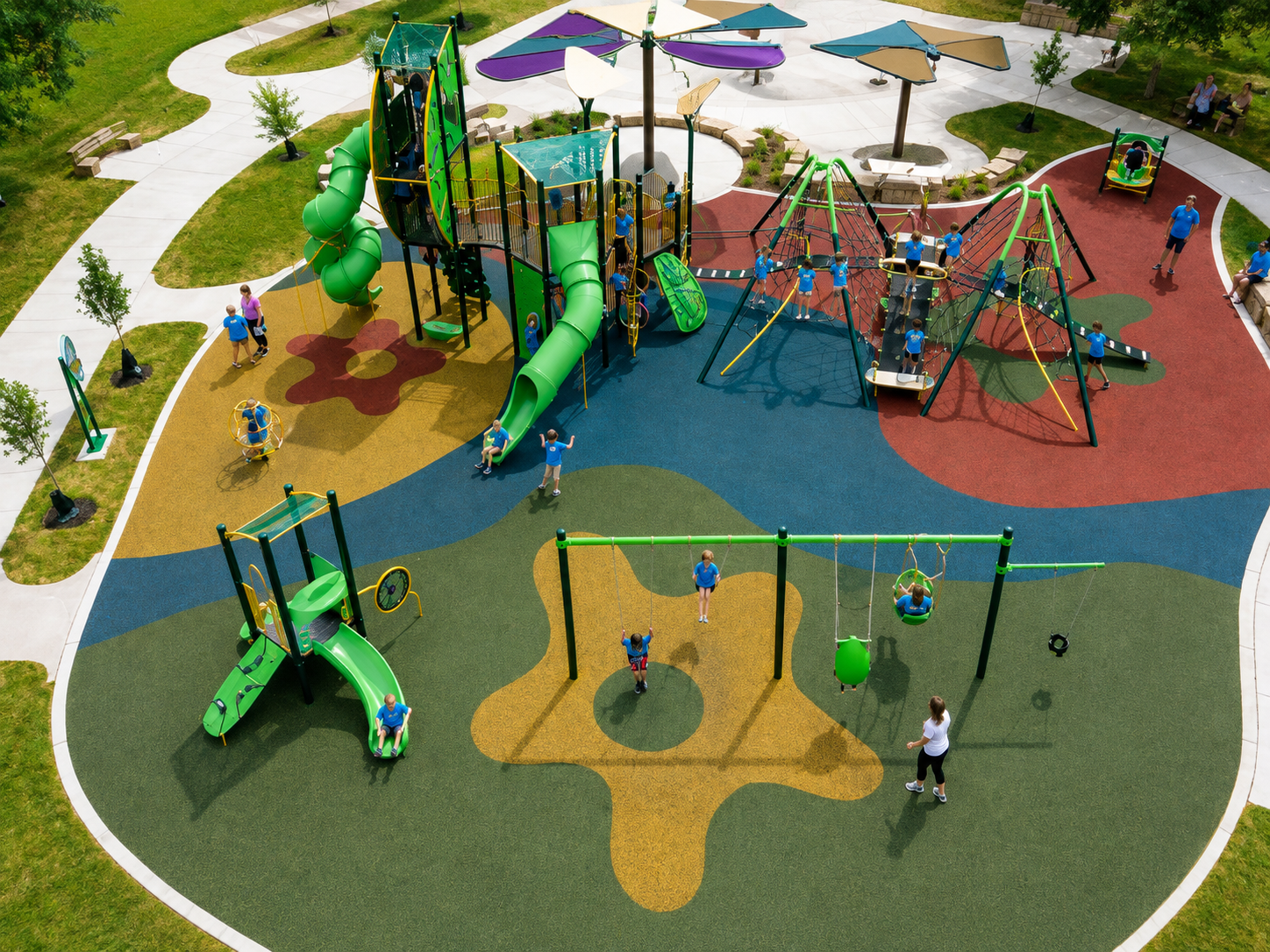Community Playground in the United States with 2D EPDM surface graphics