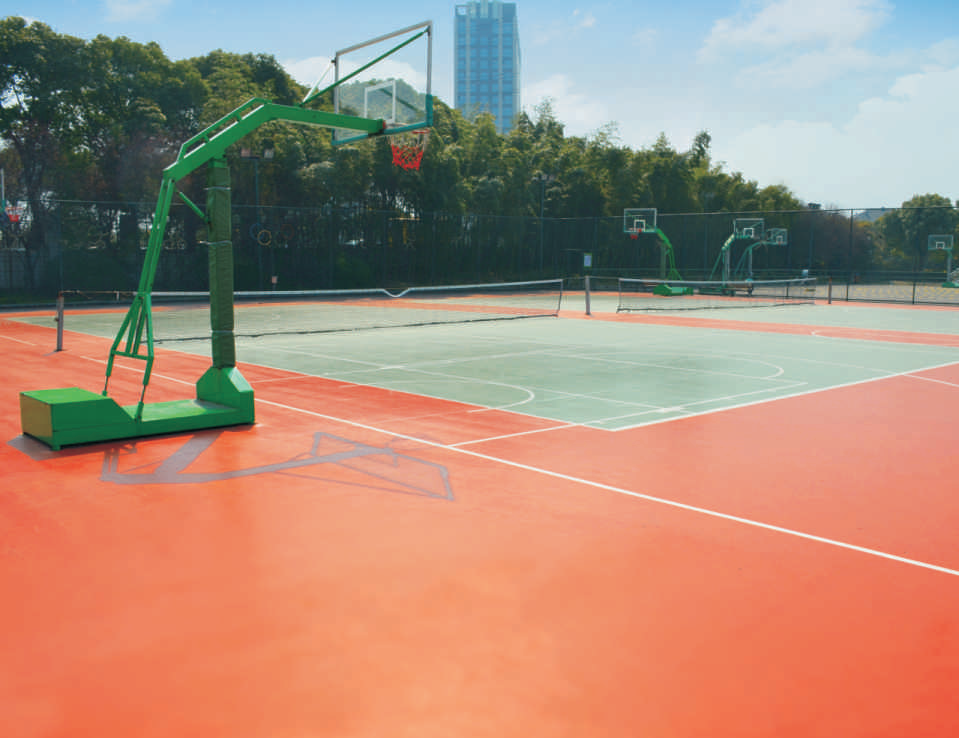 Shanghai Jiading Huangdu Middle School outdoor Silicon PU sports court