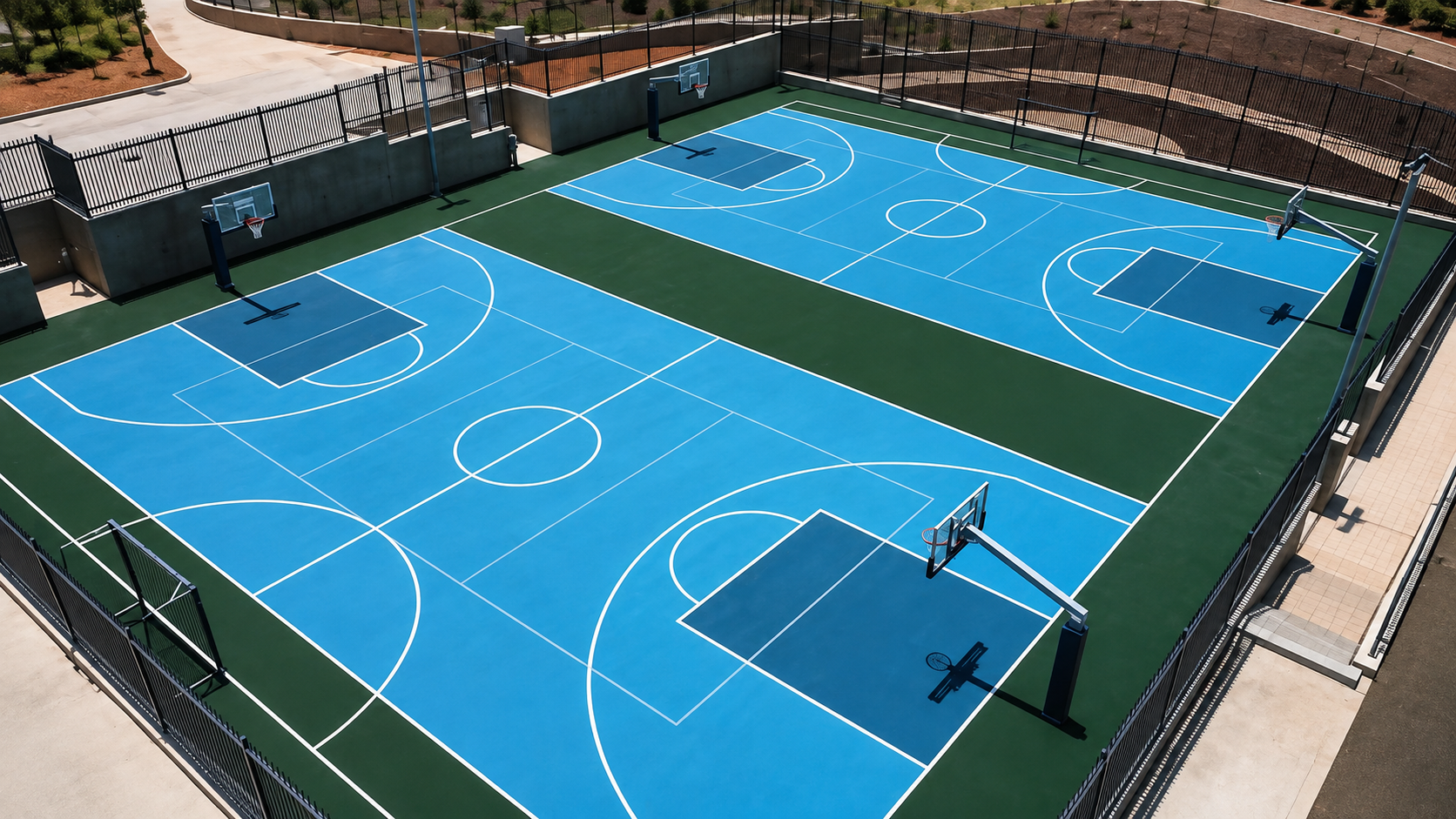 Bedok Green Secondary School outdoor Silicon PU sports court in Singapore
