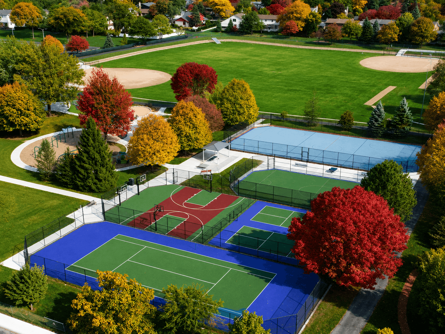 Community and recreational court flooring