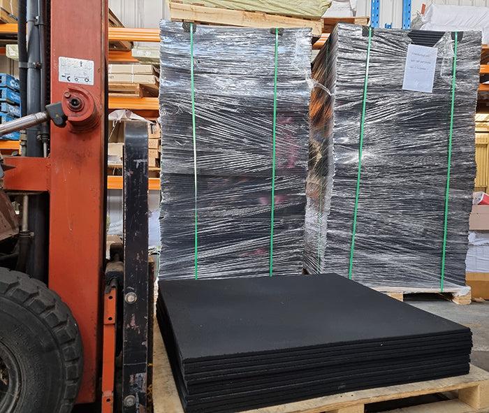 Rubber tile and mat packing and delivery planning
