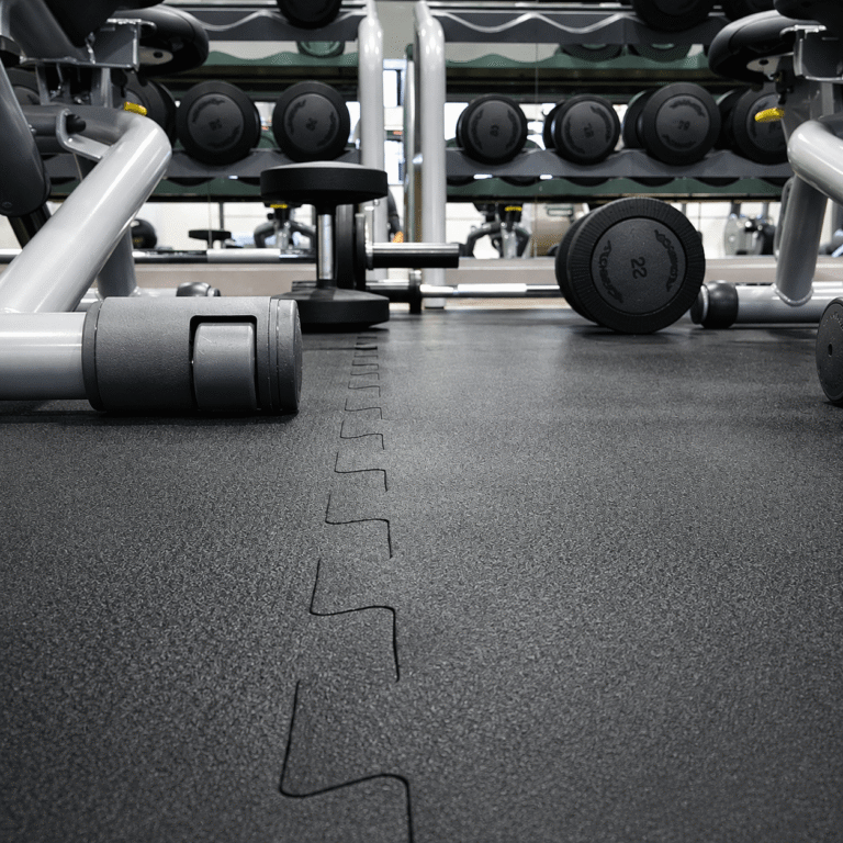 Rubber floor mats in gym system solutions