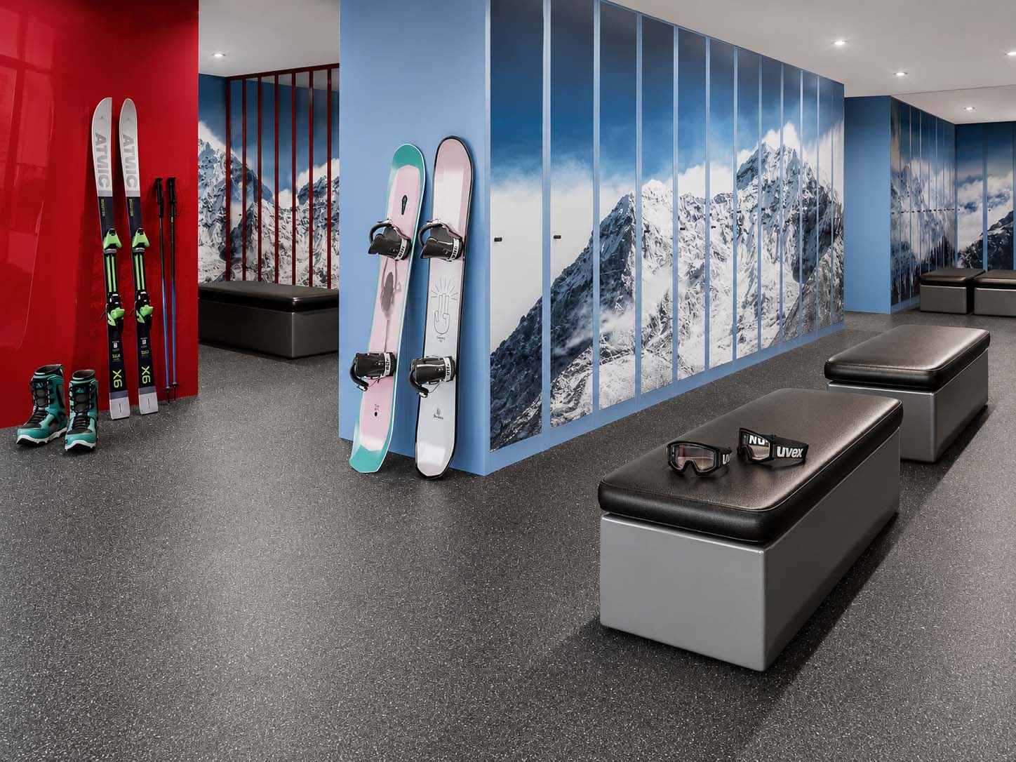 Rubber flooring for ice rink walkways and player areas