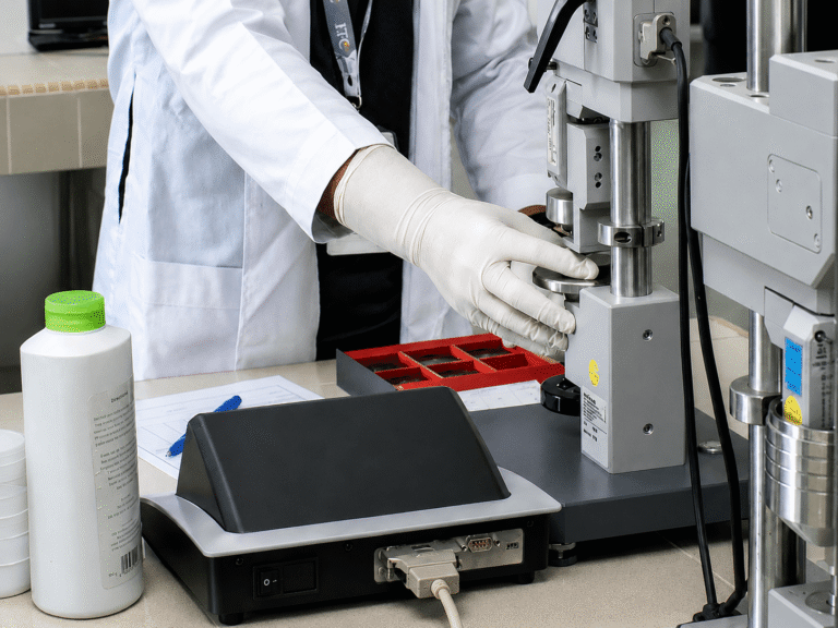 Rubflo-Rubber flooring material testing