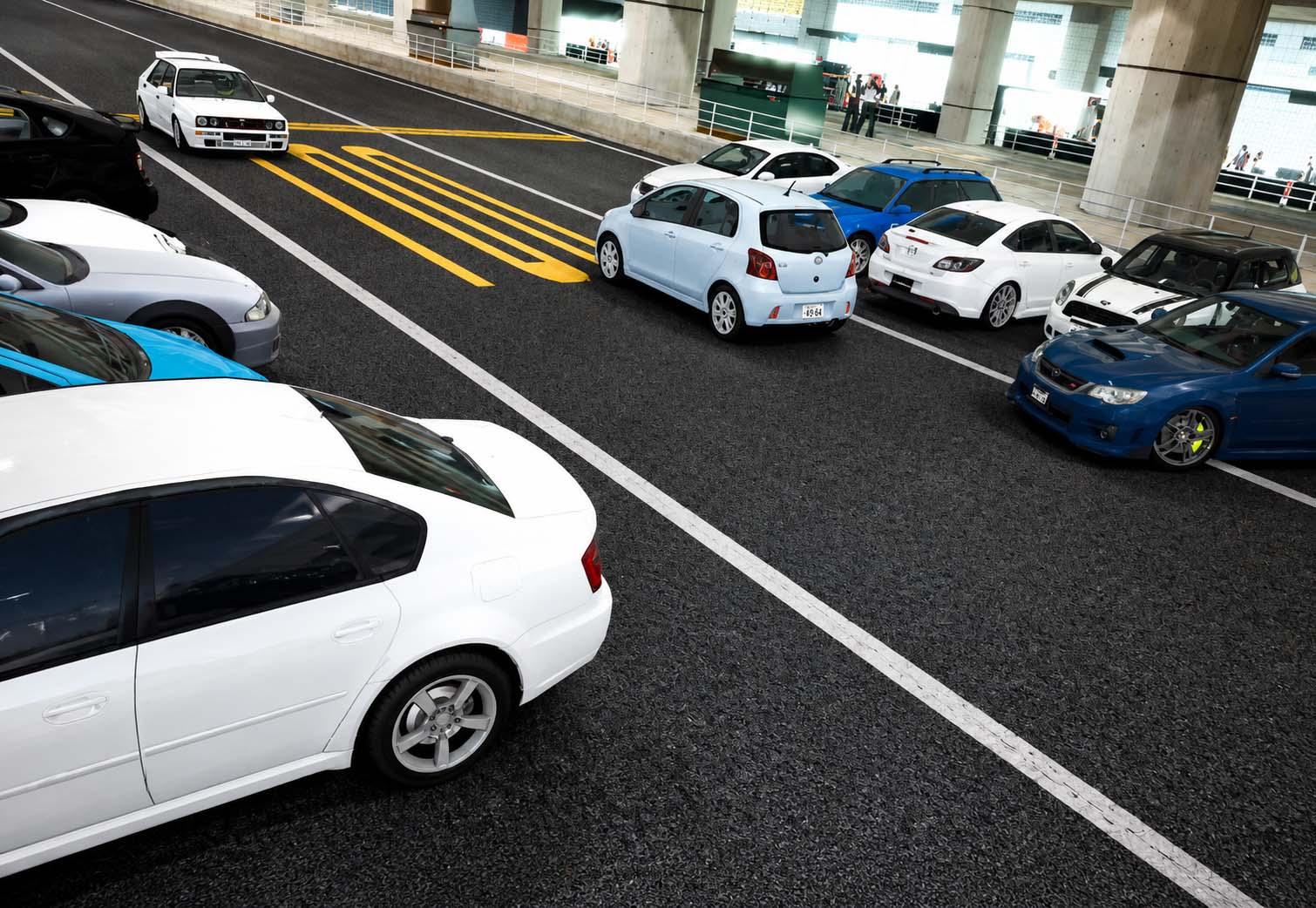 SBR rubber surfacing for parking areas