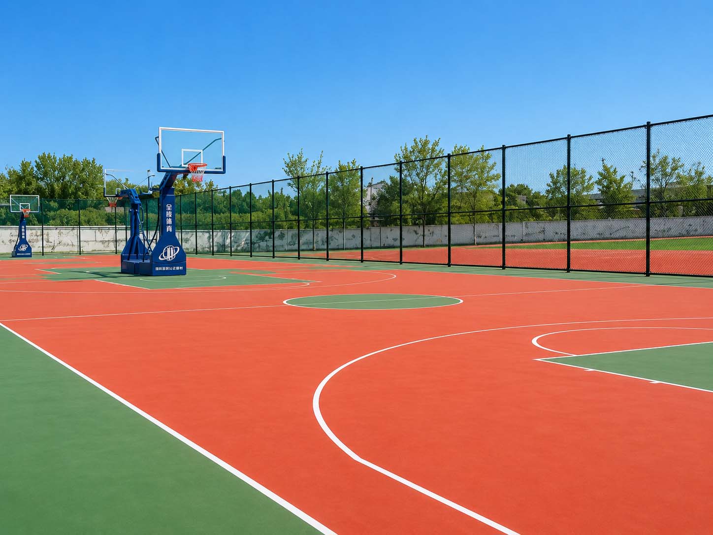 Standard Silicon PU basketball court for school and recreational use