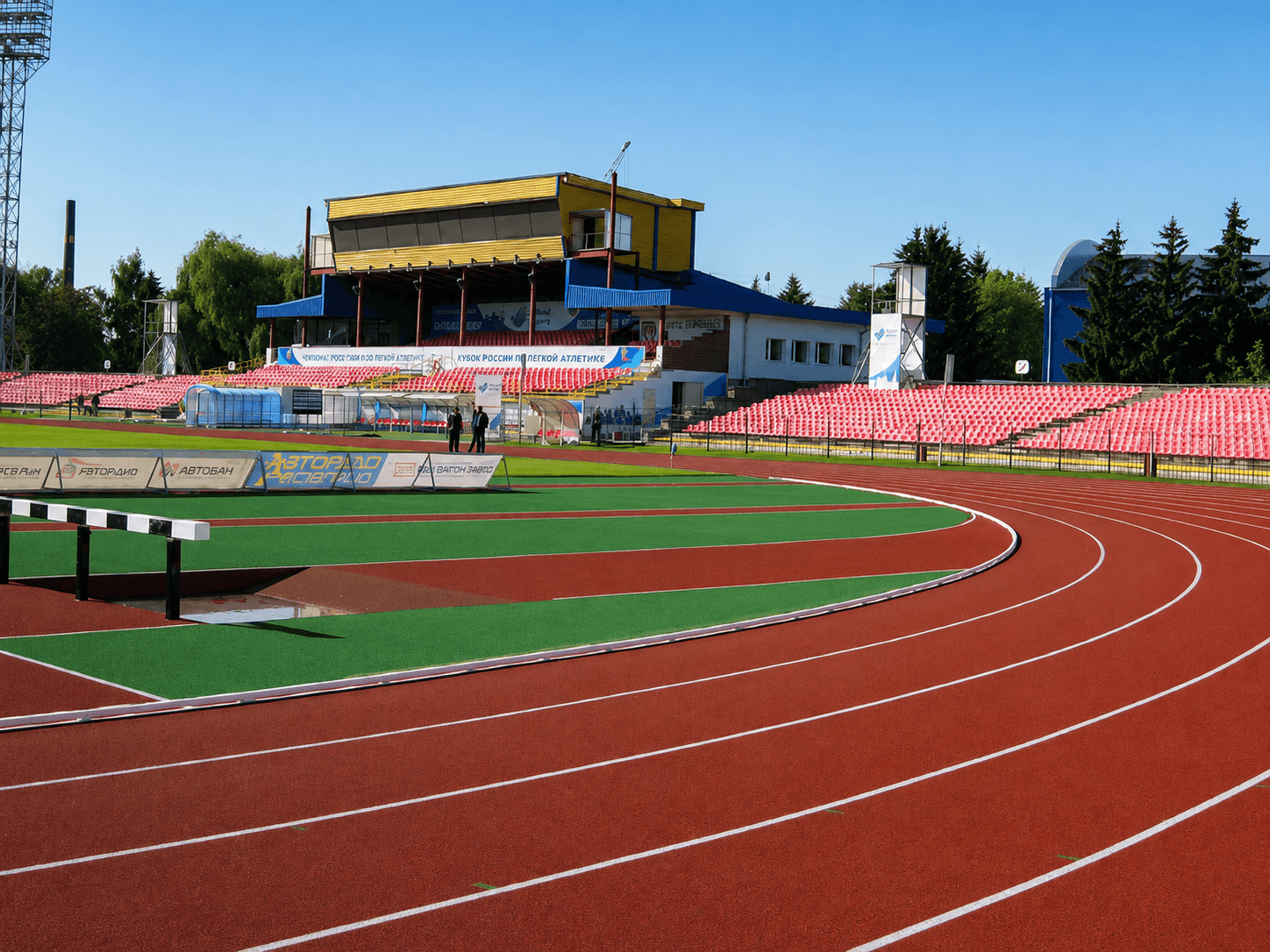 Trud Stadium spray-coated running track project in Polevskoy Russia