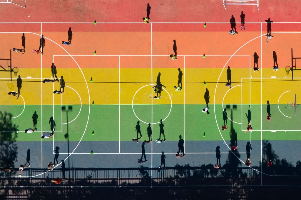 Custom color combinations for Silicon PU basketball court flooring