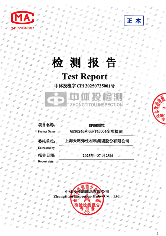 EPDM Rubber Granules Test Report (GB Standard)